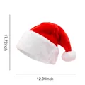 Plush LED Christmas hat for adults in classic red and white, size 45x33cm with dimensions - 33*45cm / Thickened Short Plush (Adult)