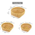Three-piece set of woven imitation rattan storage baskets in small, medium, and large sizes - W330 Yellow Set of 3 / Set of 3 (L/M/S)