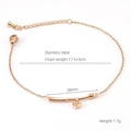 Rose gold minimalist stainless steel heart branch bracelet with adjustable lobster clasp - Rose Gold