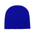 Classic royal blue knit beanie hat for men and women featuring a warm ribbed texture - Royal Blue
