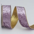 Premium purple velvet ribbon with metallic gold edge for Christmas gift wrapping - 4cm*10 Yards / Deep Purple with Gold Back