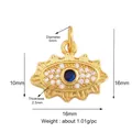 Golden Evil Eye charm pendant featuring a blue center stone and sparkling pavé diamonds - Gold Zircon