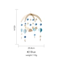 Baby crib mobile with blue felt stars, clouds and hot air balloon on wooden frame - Blue Felt Star Mobile