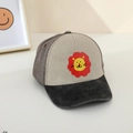 Cappellino da baseball per bambini in cotone con stampa leone e design color-block - 52cm (2-5 Anni) / caffè