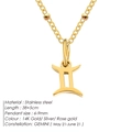Minimalist 14K gold plated stainless steel Gemini constellation pendant necklace. - Gemini / Gold