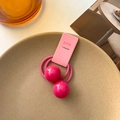 Paia di elastici per capelli rosa con sfere per bambine su etichetta rosa - Rosa Rosso