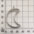 Silver crescent moon alloy hollow frame pendant for DIY resin jewelry making, 40mm size - Moon Shape (10479) / 25x38mm / White K/Silver