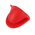 Red silicone heat resistant oven mitt with anti-slip texture and hanging hole - Red (Single Piece)