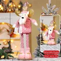 Reno de Navidad rosa con patas telescópicas ajustables de 45 cm a 58 cm de altura - Reno Retráctil 58CM