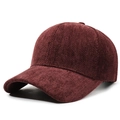 Classic herringbone baseball cap in deep wine red featuring a structured 6-panel design - Adjustable / Red