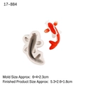 Koi fish silicone mold with sizes for fondant cake and chocolate baking decoration - 17-884 Grey (Small)