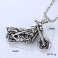 Macro detail of motorcycle pendant showing 45mm length and 27mm height dimensions - Motorcycle Shape 1 (Style 11)