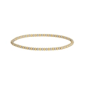 Close-up of a two-tone gold and silver beaded stainless steel stretch bracelet - Mixed Two-tone (YB-973MIX) / 2.5mm