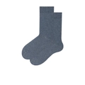 Blau-grau melierte Baumwollsocken mit Rippbündchen und strukturierter Textur - Rauchblau