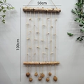 Handmade wall hanging photo display with natural birch wood branches and pine cones - Small (50cm x 100cm) / Natural Wood Color
