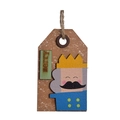 Etichetta natalizia in legno con schiaccianoci e scritta merry per albero - Stile KING