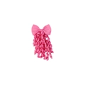 Dettaglio del fiocco in nastro grosgrain rosa fatto a mano con stelle filanti per bambine - Rosa Chiaro
