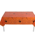 Nappe d'Halloween orange avec motifs d'araignées et toiles noires pour décoration - Orange Toile d'Araignée / 137*274cm