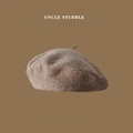 Classic light brown wool beret hat in oatmeal beige color for women winter style - One Size / Mocha