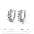 Silver hoop earrings featuring three micro-paved zircon stars with 1.3 cm height - Zirconia Star Hoop Earrings - Silver (EP5605)