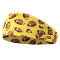 Elastic yoga headband in lemon yellow featuring all-over American football prints - Football Yellow Pattern