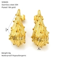 Detailed specs of bow-knot stud earrings in 18k gold plated 304 stainless steel - Thorn Drop Style (SE860G)