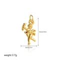 18K gold plated cupid angel pendant charm for DIY necklaces, 16mm height with jump ring - Cupid