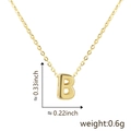 Gold letter B initial necklace pendant with dimensions 0.33 x 0.22 inch and 0.6g weight - Letter B