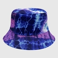 Cappello da pescatore double face con stampa tie-dye blu scuro e viola acceso - M (56-58cm) / Tie-Dye Blu Scuro Viola (06)