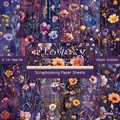 6-inch Flowery series scrapbooking paper with 12 vintage watercolor floral designs - R2334a 24 Sheets