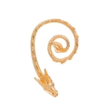 Golden dragon ear cuff with detailed scales and spiral design in vintage aesthetic - Gold Dragon Style (A-1495# Right Ear)
