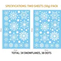 Set of 2 snowflake static window stickers, 25x35cm, including 34 white flakes for Christmas - 25*35cm 72 Pcs Snowflakes/Dots