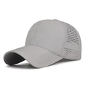 Grey quick-dry hiking cap featuring laser-cut ventilation holes for outdoor activities - Adjustable / Light Gray