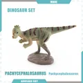 Pachycephalosaurus dinosaur model toy in grey-green with purple stripes on a stand - Pachycephalosaurus (BL-5251)