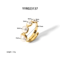 Anello vintage in oro regolabile con cinque perle graduate da 3mm a 7mm e peso di 2,1g - Stile Aperto con Perle Graduate (YYR023137)