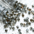 DIY gray-blue round marbled beads with natural mineral patterns for jewelry making - M112# Stars [10mm Gold Flecked]