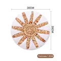 Handgefertigte Boho-Wanddekoration mit Sonnenmuster aus Gras und Baumwollseil, 30cm Durchmesser - 30cm / Sonnenstrahl-Muster
