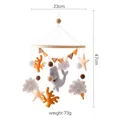 Ocean theme baby crib mobile with grey felt whale, orange coral and wooden ring - Undersea Paradise Mobile