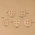 5-pack mini DIY wooden window frames in geometric shapes for Christmas decor - Window Set of 5
