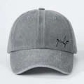 Casquette de baseball en jean délavé gris avec broderie golf élégante sur le côté - Taille unique / Gris
