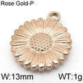 Rose gold sunflower charm pendant in 13mm width for DIY jewelry making accessories - Sunflower Style (KLJ6109-Z) / 13mm / Rose Gold