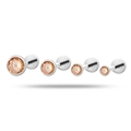 Titanium piercing studs with orange round zirconia stones in multiple sizes from 2.5 to 5mm - Champagne