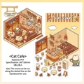 Cat cafe theme PET sticker sheet 140x180mm for creative journaling and scrapbooking - Cat Cafe (Series 1)