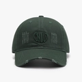 Dunkelgrüne Baseballkappe mit 3D-CHOD-Stickerei und modischen Distressed-Details - Grün