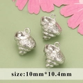 Tre ciondoli a conchiglia d'argento per gioielli fai da te 10mm x 10,4mm conchiglie - Conchiglia Argento B / 10mm*10.4mm