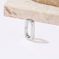 Polished silver oval spring gate ring clasp for DIY necklace and bracelet jewelry making - Large Smooth Oval (H-9243) / 14K Gold