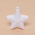 White star-shaped balloon weight and hanging ornament with a top loop for Christmas decor - White