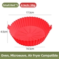 Cestello in silicone rosso da 6 pollici per friggitrice ad aria con manici e misure - S (6 Pollici) / Rosso