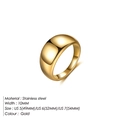 Bague bombée de 10mm en acier inoxydable plaqué or 18K poli pour hommes et femmes - Taille US 5 (49mm) / Or Lisse Arc