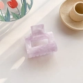 Square hair claw clip in purple marble acetate finish for elegant hair styling - 5cm / Iridescent Purple